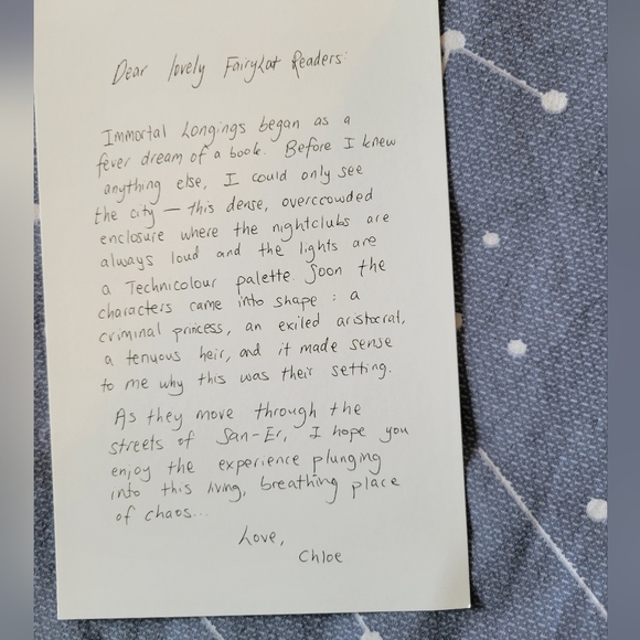 Signed Fairyloot IMMORTAL LONGINGS by Chloe Gong book with stenciled edges - Picture 9 of 9